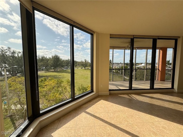 view of unfurnished sunroom