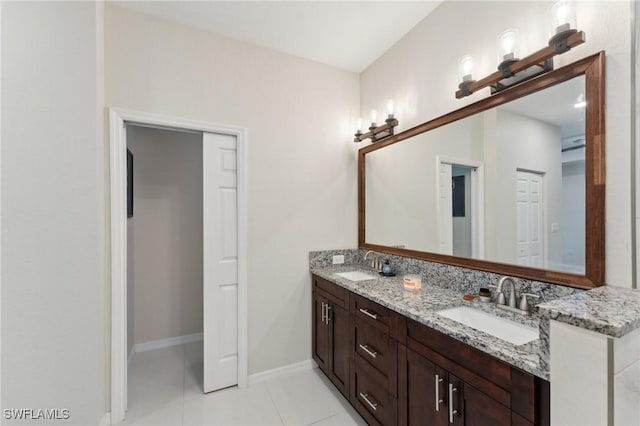 bathroom featuring vanity and tile patterned floors