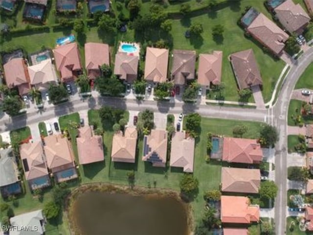 aerial view with a residential view