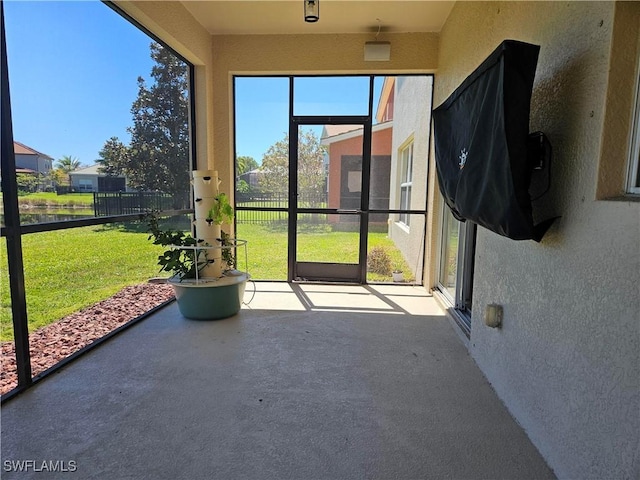 view of unfurnished sunroom