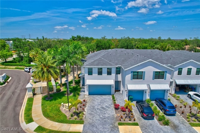 view of front of house with a garage