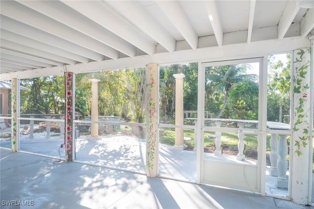 view of unfurnished sunroom