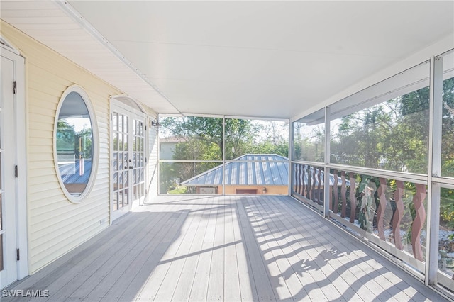 view of unfurnished sunroom