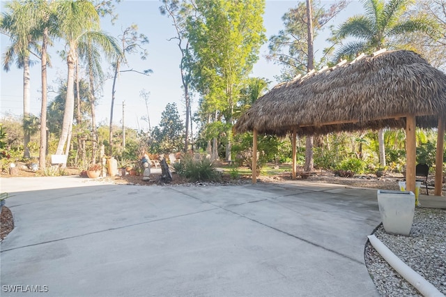 view of patio / terrace featuring a gazebo