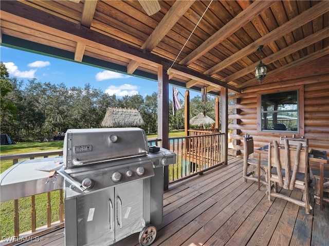 view of wooden deck