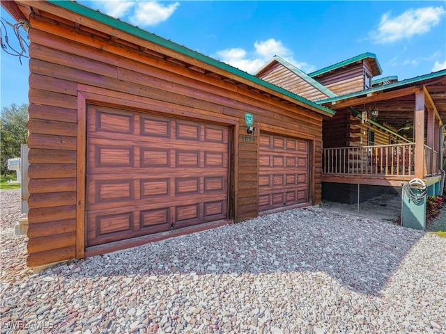 view of garage