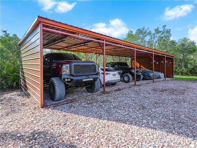 view of car parking with a carport