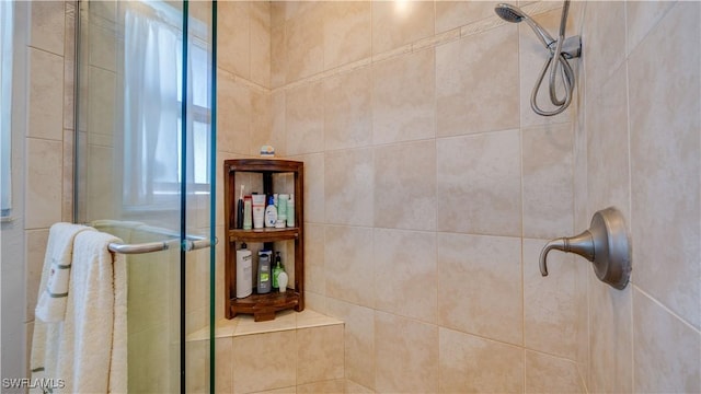 bathroom featuring walk in shower