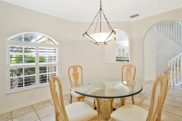 view of tiled dining area