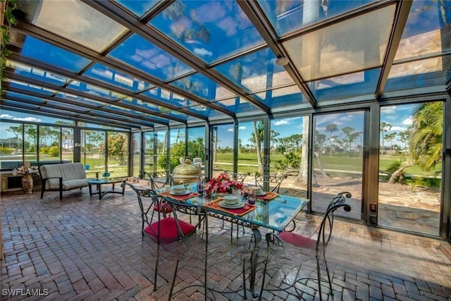 view of unfurnished sunroom