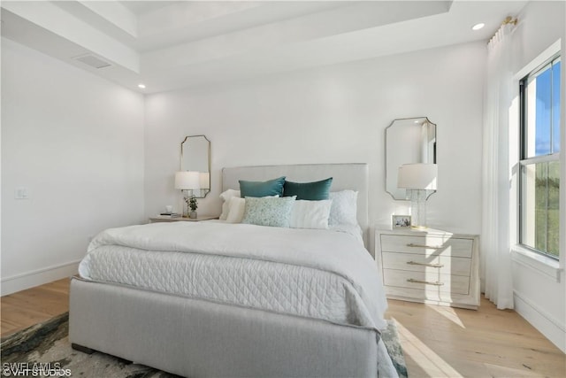 bedroom featuring light hardwood / wood-style flooring