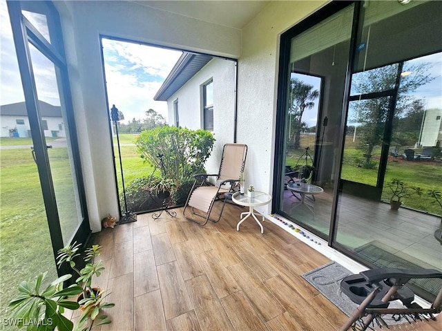 view of sunroom