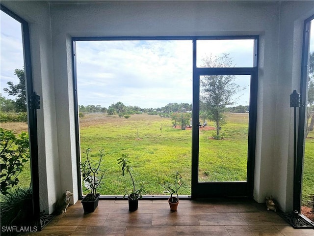 doorway featuring a rural view