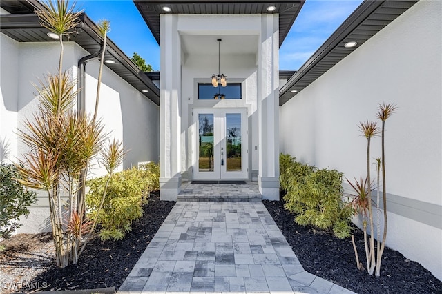 view of exterior entry with french doors