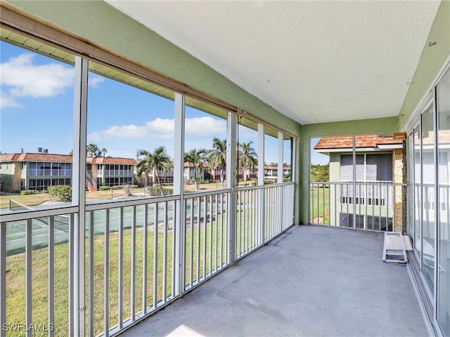 view of unfurnished sunroom