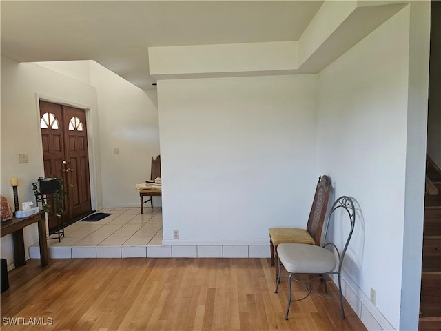 foyer featuring light wood-type flooring