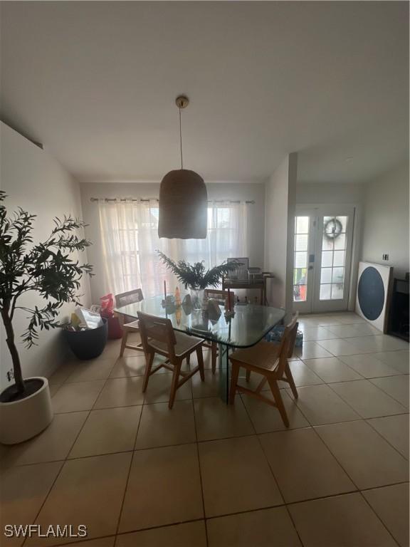 view of tiled dining area