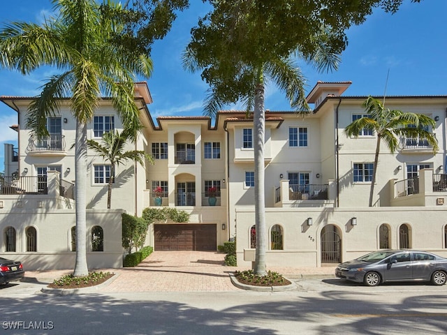 view of property featuring a garage