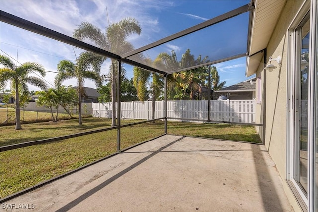 view of unfurnished sunroom