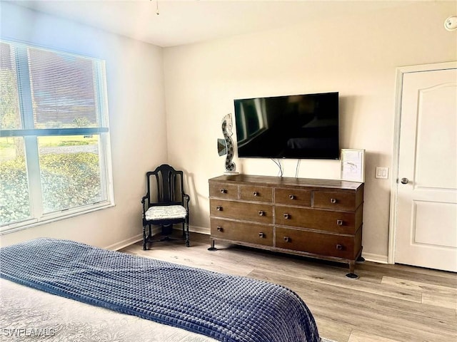 bedroom featuring light hardwood / wood-style floors