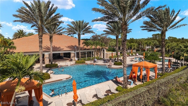 view of pool with a patio