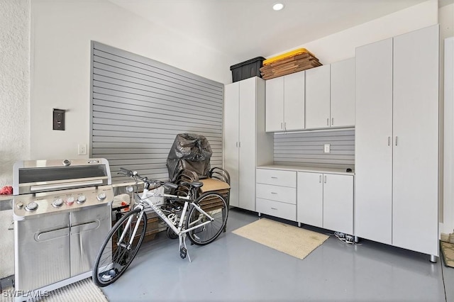 miscellaneous room with concrete flooring