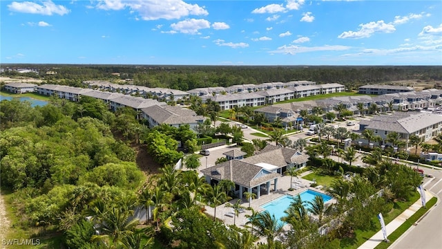 drone / aerial view featuring a residential view