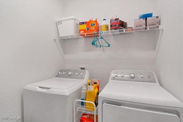 laundry area featuring washer and dryer