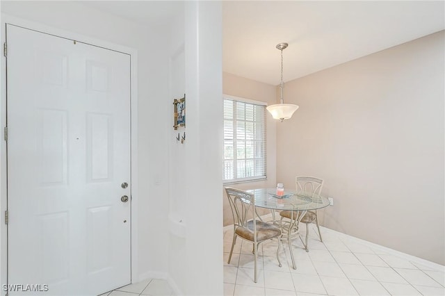 view of tiled dining space