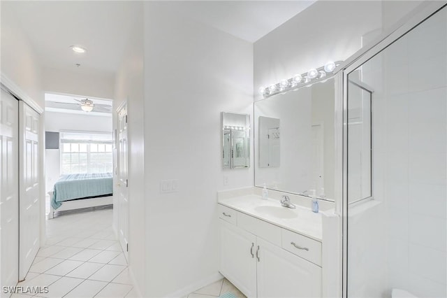 bathroom featuring vanity and tile patterned floors