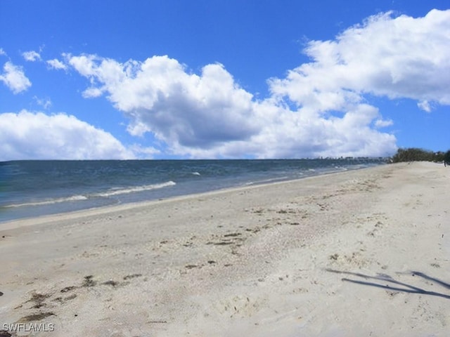 view of water feature featuring a beach view