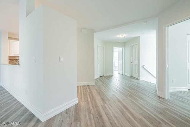 unfurnished room featuring light hardwood / wood-style floors