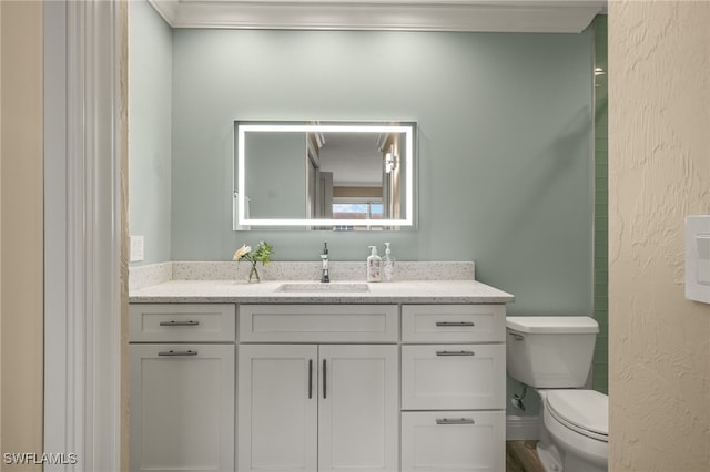 bathroom featuring vanity and toilet