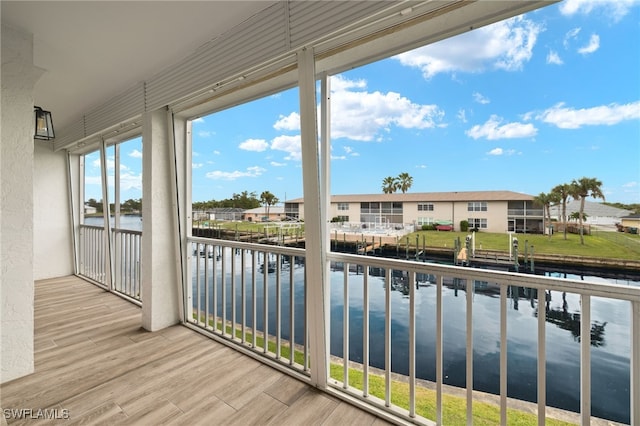 balcony with a water view