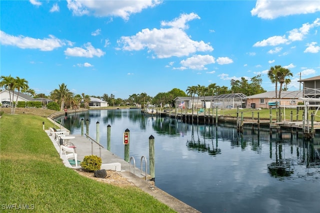 water view featuring a boat dock