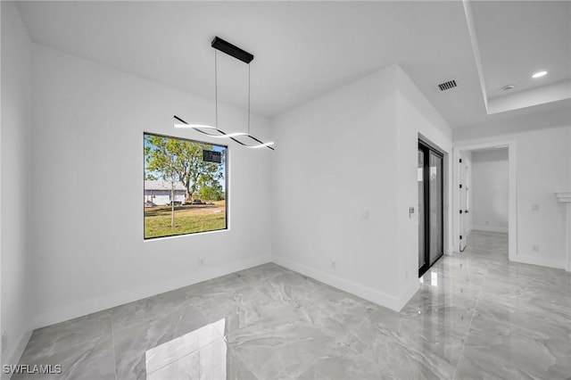 view of unfurnished dining area