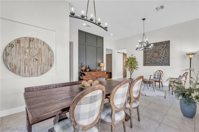 view of tiled dining space