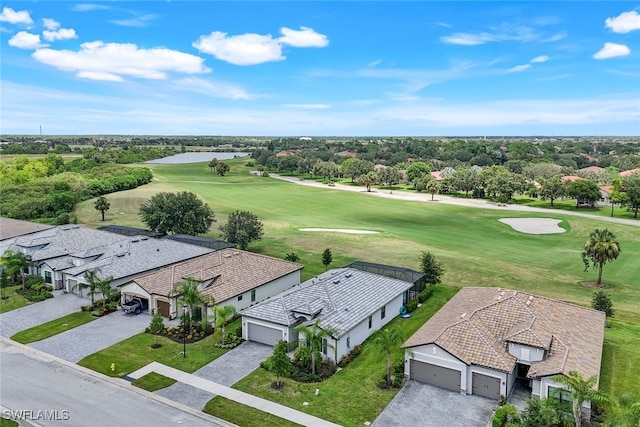 aerial view with view of golf course