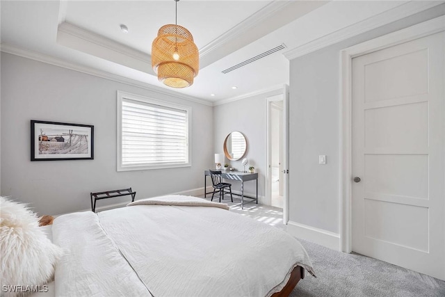 661 6th Ave N, Naples, FL 34102 - carpeted bedroom with crown molding and a desk