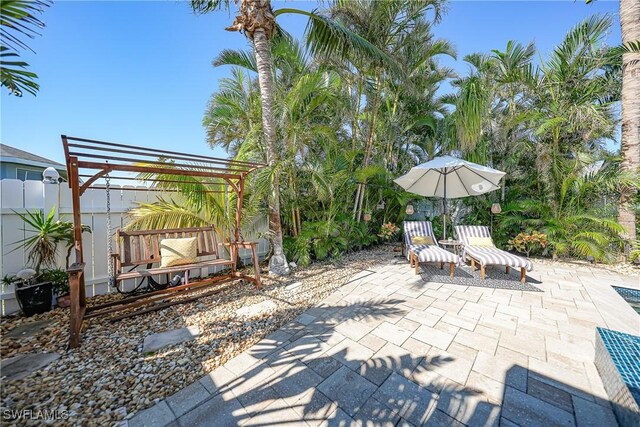 view of patio with a pergola