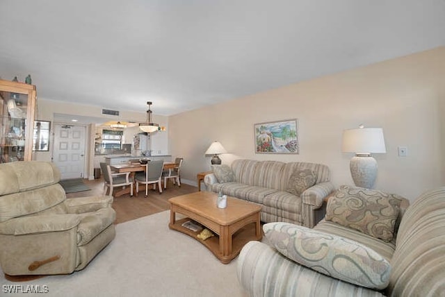 living room featuring hardwood / wood-style flooring