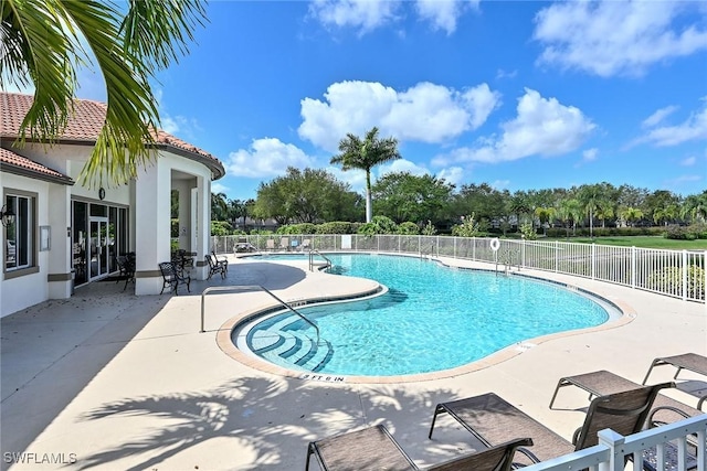 view of pool with a patio