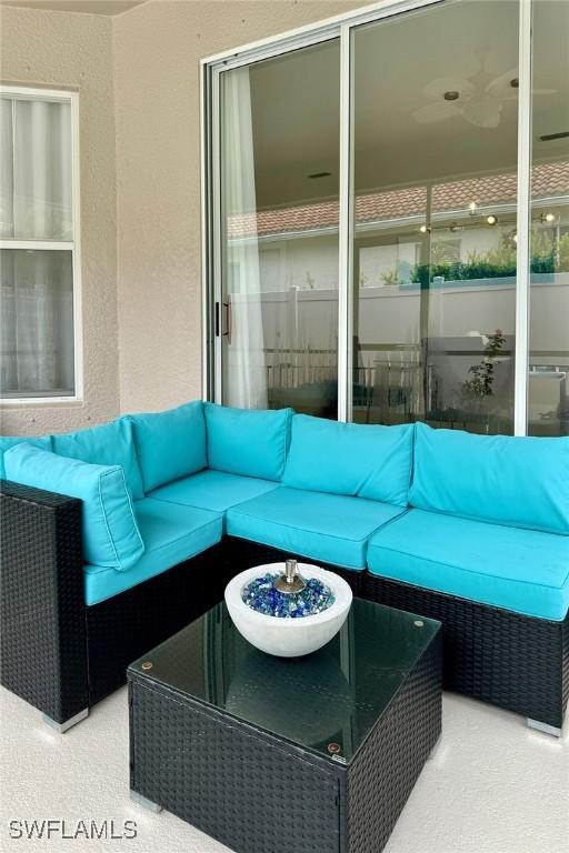 view of patio / terrace featuring an outdoor living space