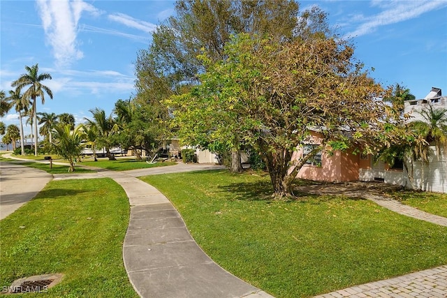 view of property's community featuring a yard