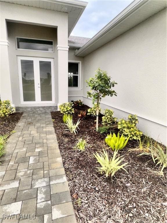 property entrance with french doors