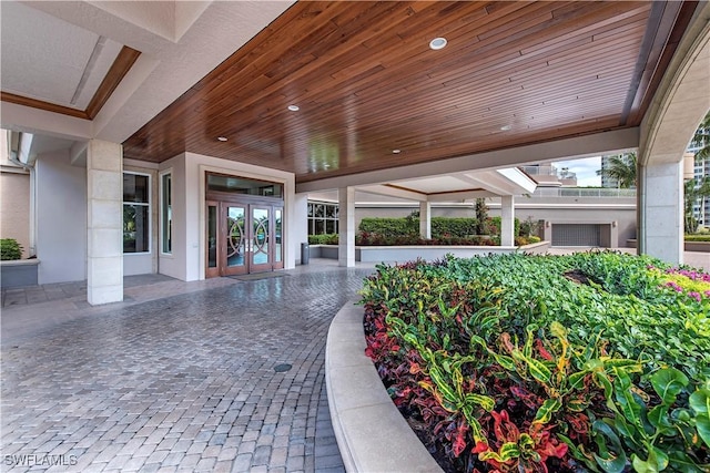 view of patio / terrace featuring french doors