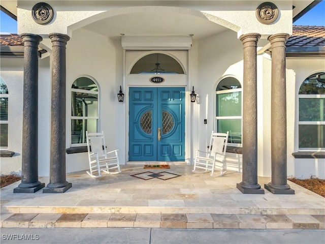 view of doorway to property