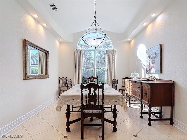 view of tiled dining area