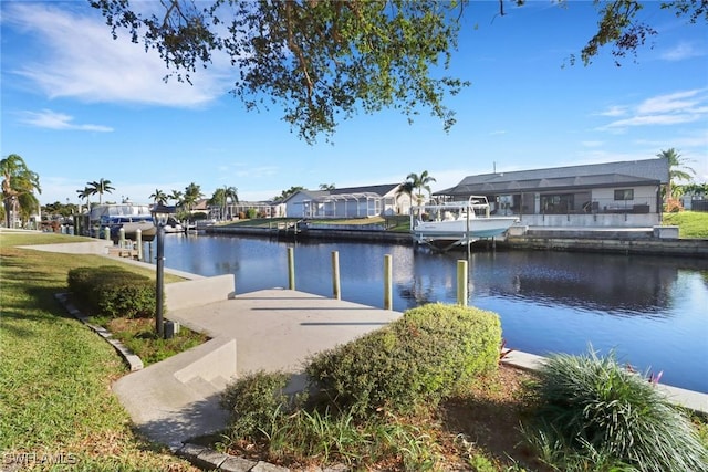 exterior space featuring a water view