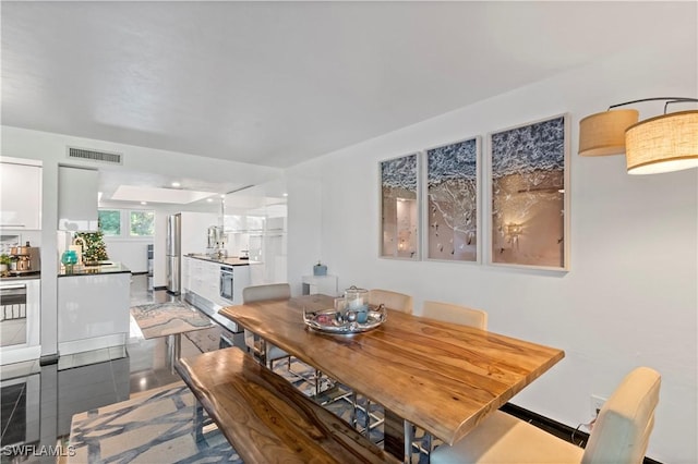 view of tiled dining room